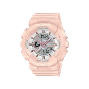 Ladies+Baby-G+Analog%2FDigital+Pink+Band+Watch+Silver+Dial