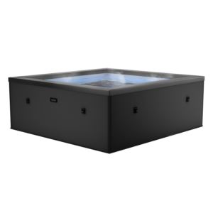 Garda+Square+6+Person+Eco+Foam+Spa+Charcoal+Black