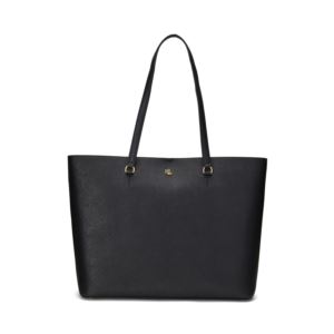 Karly+Crosshatch+Leather+Large+Tote+Black