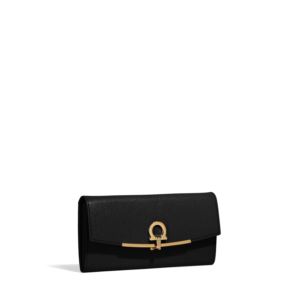 Ferragamo Woman Gancini Continental Wallet Black