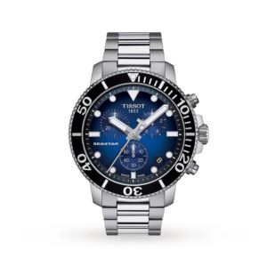 Men%27s+Seastar+1000+Chronograph+Stainless+Steel+Watch+Blue%2FBlack+Dial