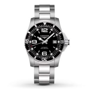 Men%27s+HydroConquest+Automatic+Stainless+Steel+Watch+Black+Dial