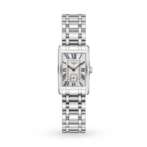 Ladies%27+DolceVita+Stainless+Steel+Rectangle+Watch+Silver+Dial