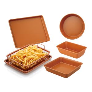 6pc+Copper+Ceramic+Nonstick+Bakeware+Set