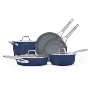 Premier+Ceramic+8pc+Nonstick+Cookware+Set+Midnight+Blue