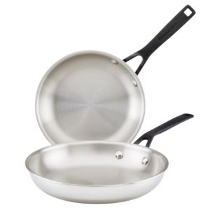 5-Ply+Clad+Stainless+Steel+2pc+Fry+Pans+8%22+%26+10%22