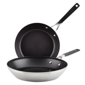 Stainless+Steel+2pc+Nonstick+Fry+Pan+Set