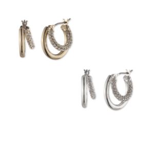 Pave+Split+Hoop+Earring+Set