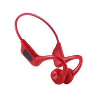 Bone Conduction Wireless Headphones w/ Digital Display Red