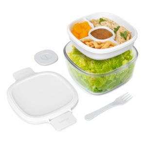 Glass+Salad+Container+White