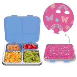 Kids+Prints+Stainless+Steel+Lunch+Box+Rainbows+%26+Butterflies