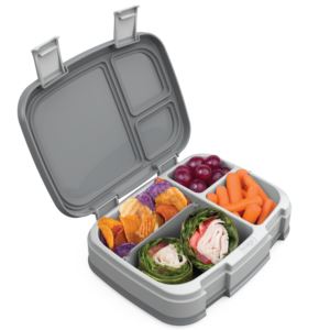 Fresh+4+Compartment+Leakproof+Lunch+Box+Gray