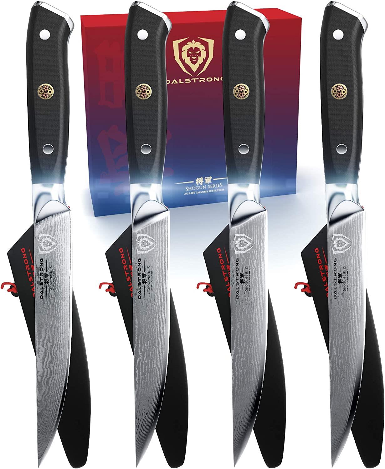 Dalstrong 4-Piece Steak Knife Set - Shogun Series - Japanese Steel - G10  Handles - Sheaths Included