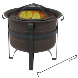 Steel+Cauldron+Smokeless+Fire+Pit+with+Spark+Screen+-+23%22