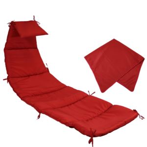Sunnydaze+Hanging+Lounge+Chair+Replacement+Cushion+and+Umbrella+-+Red