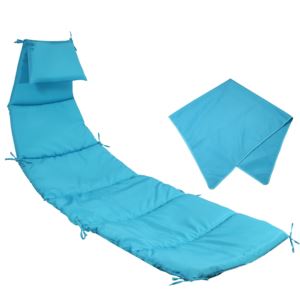 Sunnydaze+Hanging+Lounge+Chair+Replacement+Cushion+and+Umbrella+-+Teal