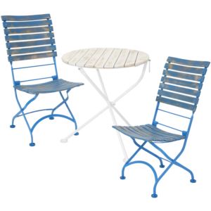 Sunnydaze+Cafe+Couleur+Chestnut+Wooden+Folding+Bistro+Table+and+Chairs+-+3-Piece