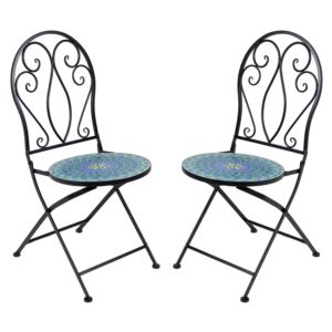 Mosaic+Tile+Bistro+Chair+with+Iron+Frame+-+2-Pack