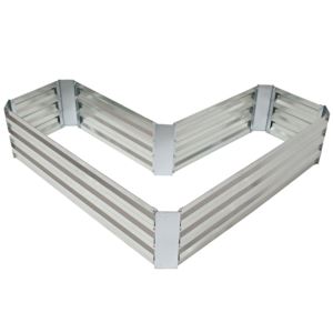 L-Shaped+Galvanized+Steel+Raised+Planter+Bed+-+Silver