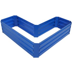 L-Shaped+Galvanized+Steel+Raised+Planter+Bed+-+Blue