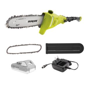 24V+8In.+2-Ah+Cordless+Tele.+Pole+Saw%2C+w%2FBonus+Spare+Chain+and+Quick+Charger
