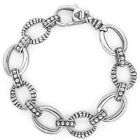 Oval Fluted Link Bracelet Size 15mm