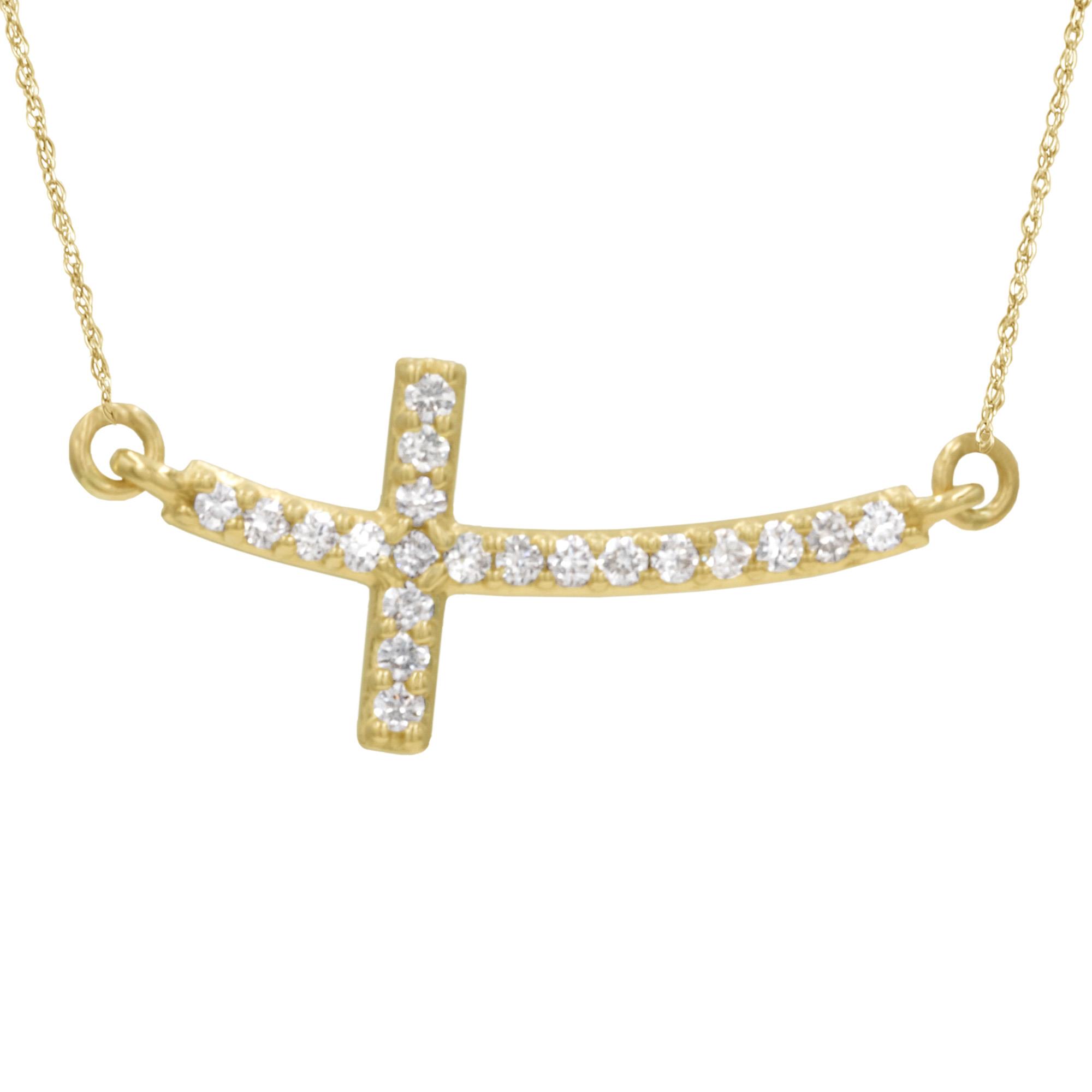 sideways cross necklace gold macys