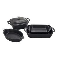 5pc Mixed Baking Dish Set Black