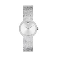 Ladies Museum Velura Silver-Tone Stainless Steel Milanese Watch Silver Dial