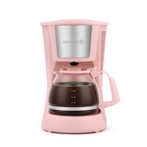 5-Cup+Coffee+Maker+Pink+And+Stainless+Steel