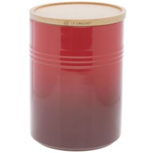 Le+Creuset+Canister+with+Wood+Lid+-+Cerise