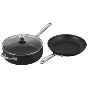 Le+Creuset+Toughened+Nonstick+PRO+3Pc+Set+%2810%22+Fry+Pan%2C+4.25Qt.+Saute+Pan+w%2FLid%29