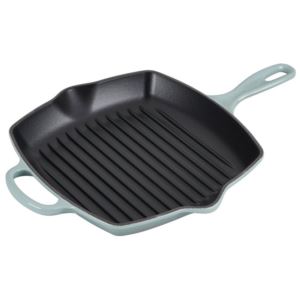 Le+Creuset+10.25%22+Signature+Square+Skillet+Grill+-+Sea+Salt+%2A%2ANEW%2A%2A