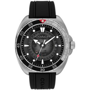 Men%27s+Charter+Automatic+Black+Silicone+Strap+Watch+Black+Dial