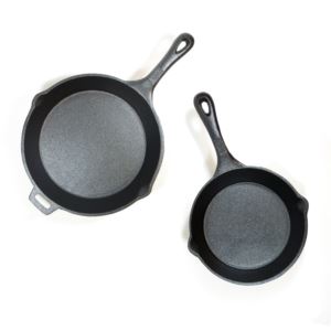 2pc+Preseasoned+Cast+Iron+Skillet+Set+8%22+%26+10.5%22