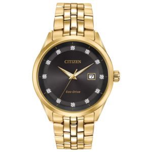 Men%27s+Corso+Eco-Drive+Gold-Tone+Stainless+Steel+Watch+Black+Dial