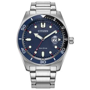 Men%27s+Weekender+Eco-Drive+Silver-Tone+Stainless+Steel+Watch+Dark+Blue+Dial