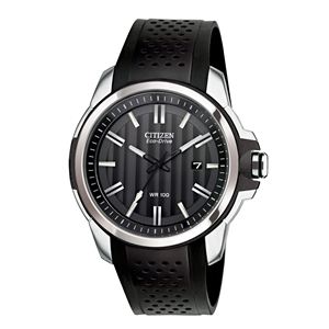 Men%27s+Weekender+Eco-Drive+Black+Polyurethane+Strap+Watch+Black+Dial