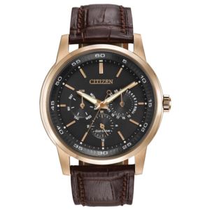 Men%27s+Corso+Eco-Drive+Brown+Leather+Strap+Watch+Black+Dial