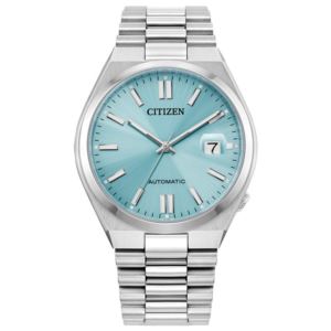 Men%27s+Tsuyosa+Automatic+Silver-Tone+Stainless+Steel+Watch+Sky+Blue+Dial