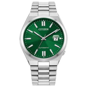 Men%27s+Tsuyosa+Automatic+Silver-Tone+Stainless+Steel+Watch+Green+Dial