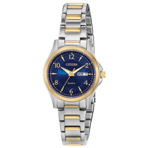 Ladies%27+Quartz+Two-Tone+Stainless+Steel+Watch+Blue+Dial