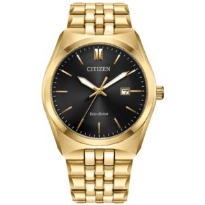 Men%27s+Corso+Eco-Drive+Gold-Tone+Stainless+Steel+Watch+Black+Dial