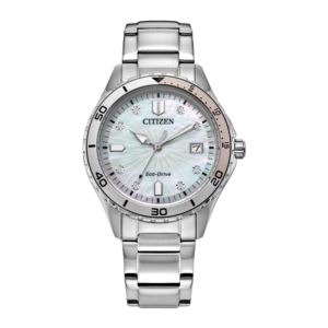 Ladies+Weekender+Stainless+Steel+Bracelet+Watch+White+MOP+Dial