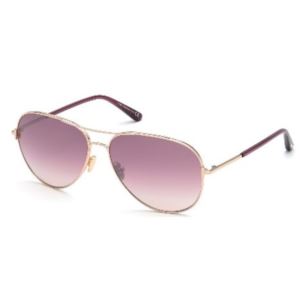 Tom+Ford+Clark+Unisex+Metal+Sunglasses+-+Shiny+Rose+Gold%2FBordeaux+Mirror