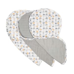 Boppy+Burp+Cloth+-+3+Pack+Gray+Gold+Truffle