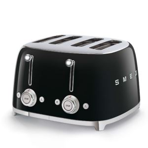 50s+Retro-Style+4+Slice+Slot+Toaster+Black