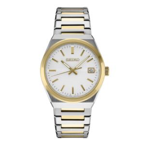 Men%27s+Essential+Gold+%26+Silver-Tone+Stainless+Steel+Watch+White+Dial