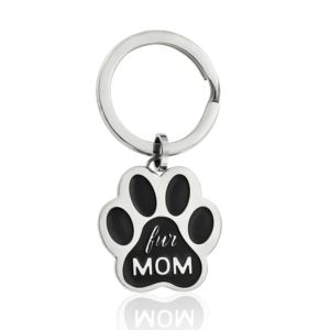 Fur+Mom+Paw+Print+Keyring