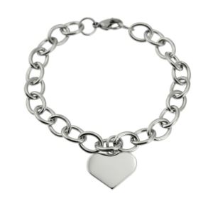 Joyful+Sentiments+Heart+Charm+Link+Bracelet